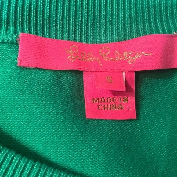 Lily Pulitzer Morgen Sweater Kelly Green Top Size Small Feminine Coquette - Picture 8 of 9